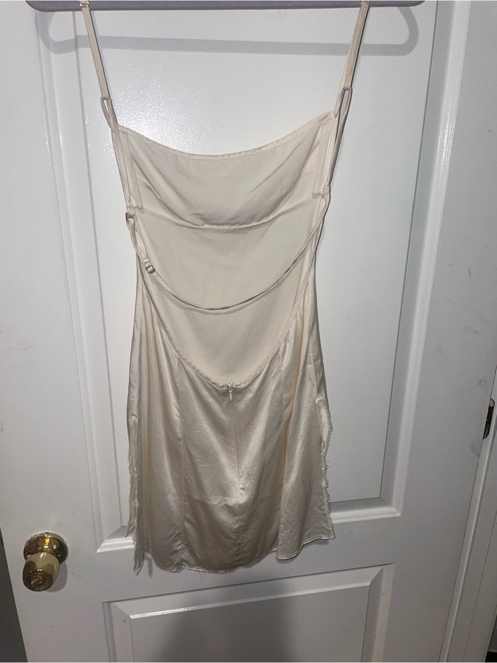 New! ARE YOU AM I Missi Satin Slip Mini Dress Off White 🤍 XS - Picture 7 of 11